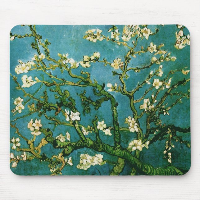 Blossoming Almond Tree Van Gogh Fine Art Mouse Pad (Front)