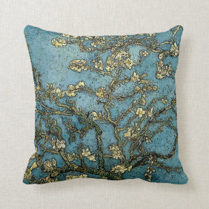 Blossoming Almond Tree (van Gogh) Grunge Throw Pillow