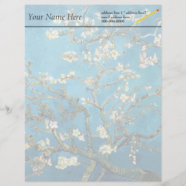 Blossoming Almond Tree, Van Gogh. Letterhead (Front)