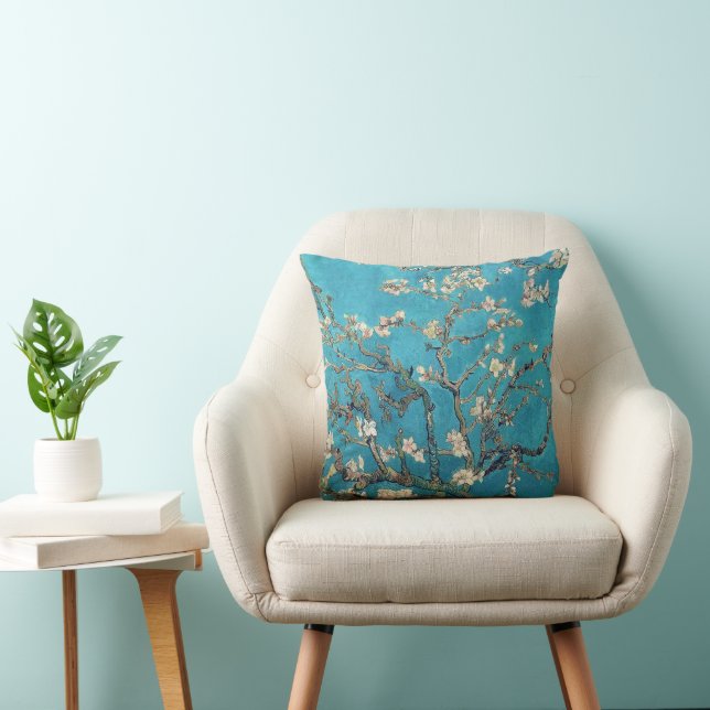 Blossoming Almond Tree Van Gogh Throw Pillow (Chair)
