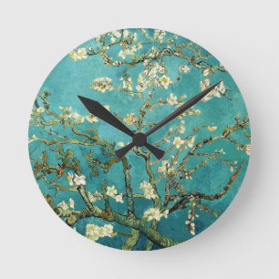 Blossoming Almond Tree Vincent Van Gogh Round Clock