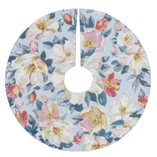 Blossoming apple tree, elegance pattern. brushed polyester tree skirt