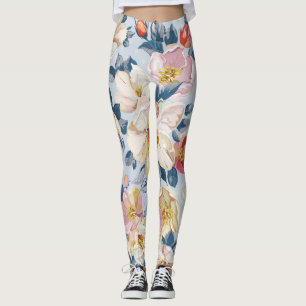 Blossoming apple tree, elegance pattern. leggings