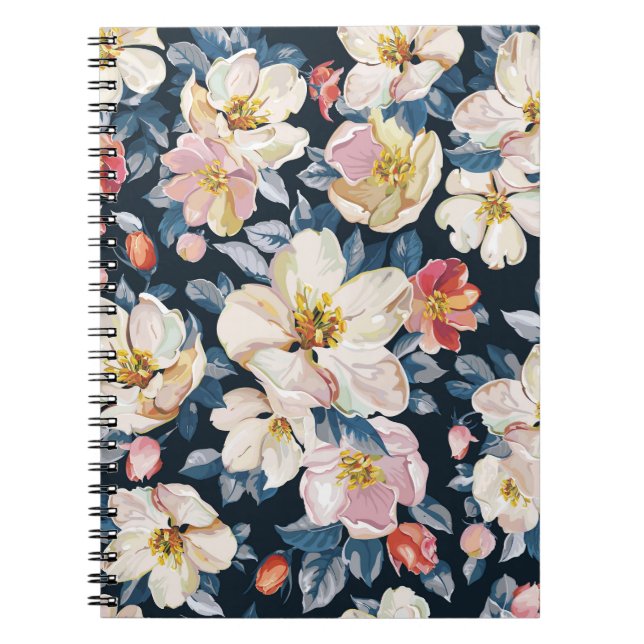 Blossoming Apple Tree Elegance Pattern Notebook (Front)