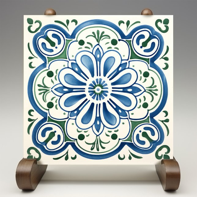Blossoming Azure Ceramic Print Tile (Creator Uploaded)