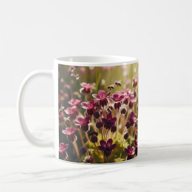 Blossoming Beauty, Floral Design Coffee Mug" Mug (Left)
