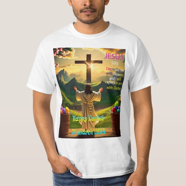 Blossoming Blessings: Easter T-Shirt Design (Front)
