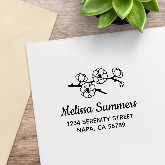 Blossoming Branch Address Rubber Stamp (Creator Uploaded)
