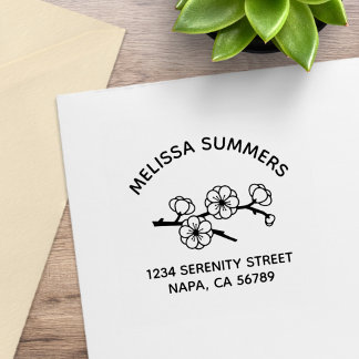 Blossoming Branch Arch Address Rubber Stamp