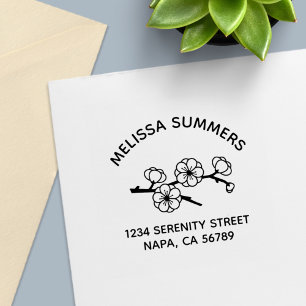 Blossoming Branch Arch Address Self-inking Stamp