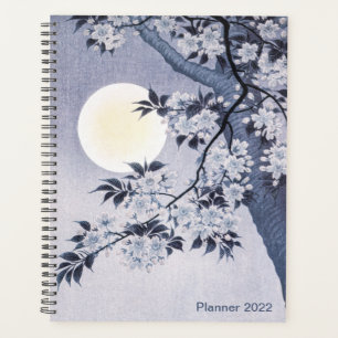 Blossoming Cherry Moonlit Night, Koson, Japanese, Planner
