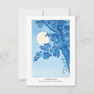 Blossoming Cherry Moonlit Night Ohara Koson + Card