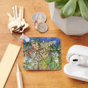 Blossoming Chestnut Branches by Vincent van Gogh Keychain