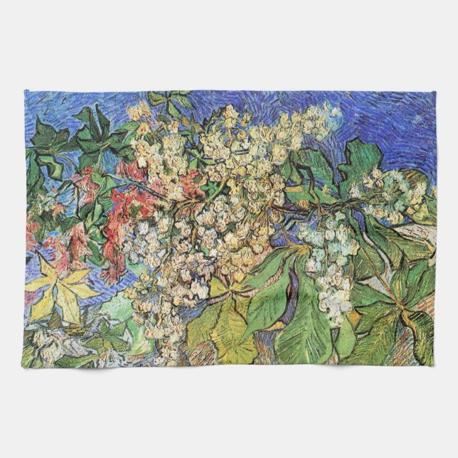 Blossoming Chestnut Branches by Vincent van Gogh Kitchen Towel (Horizontal)