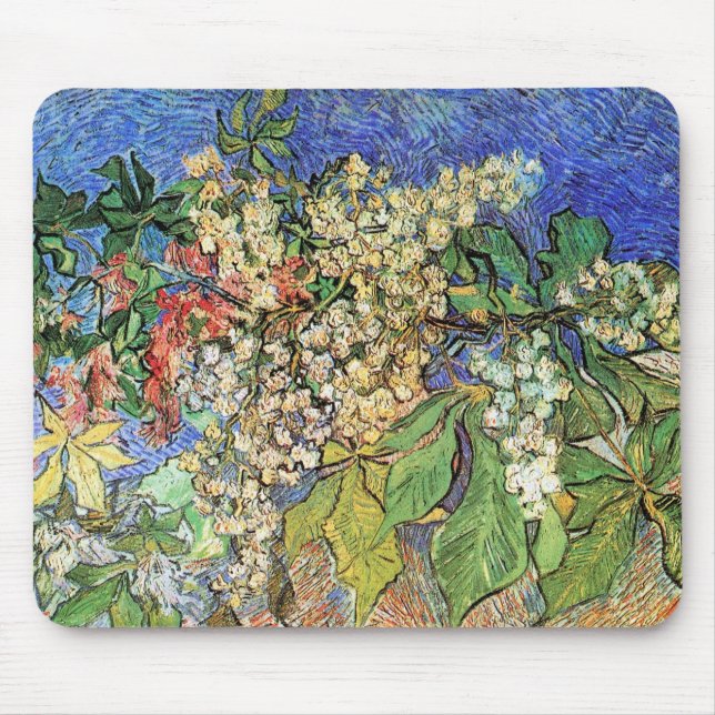 Blossoming Chestnut Branches by Vincent van Gogh Mouse Pad (Front)