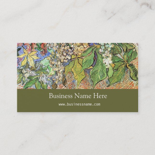 Blossoming Chestnut Branches  Vincent van Gogh. Business Card (Front)