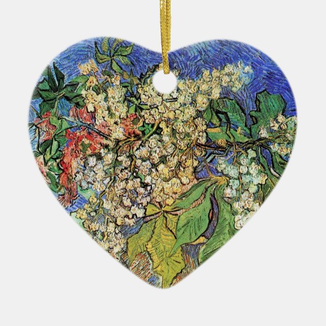 Blossoming Chestnut Branches  Vincent van Gogh. Ceramic Ornament (Front)