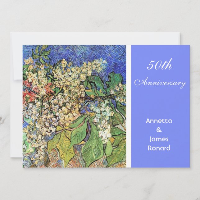 Blossoming Chestnuts Branches, Van Gogh. Invitation (Front)