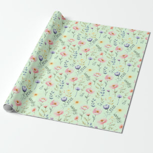 Blossoming Elegance - Pastel Floral Wrapping Paper