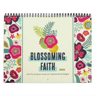 Blossoming Faith Abstract Floral Calendar