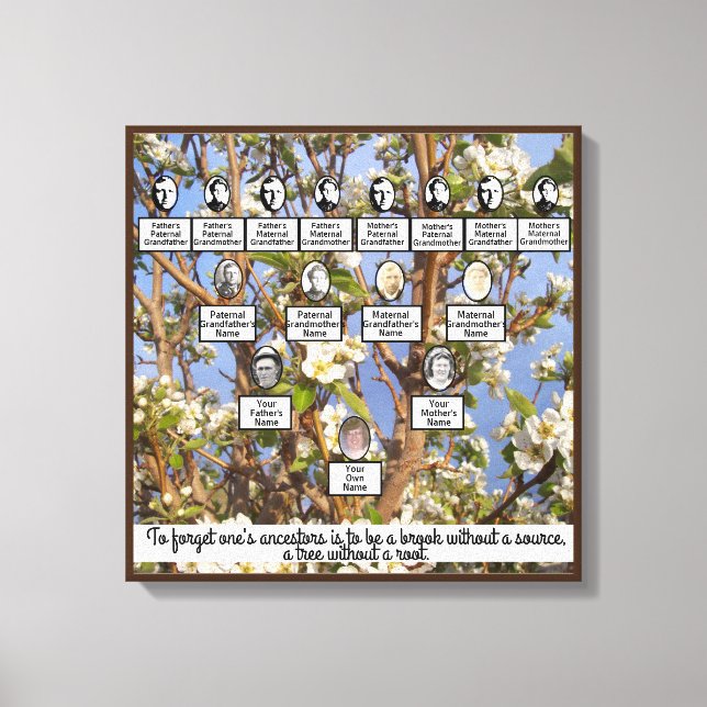 Blossoming Family Tree Four Generations Canvas Art (Front)