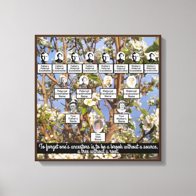 Blossoming Family Tree Four Generations Canvas Art (Front)