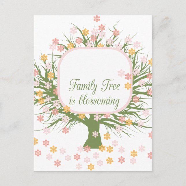 Blossoming Family Tree Postcard (Front)