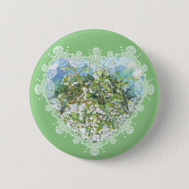 Blossoming garden 2 inch round button (Front)