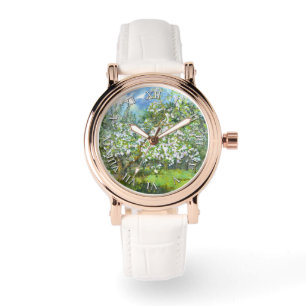 Blossoming garden painting watercolor watch