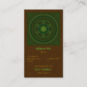 Blossoming Green Kaleidoscope Business Card