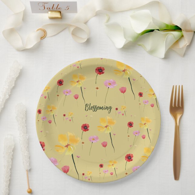 Blossoming Pattern  Paper Plate (Wedding)