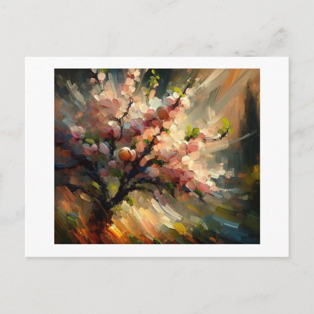 Blossoming Peach Tree,  Postcard (Front)