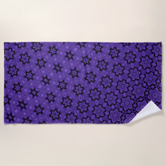 Blossoming purple  star transformation  beach towel