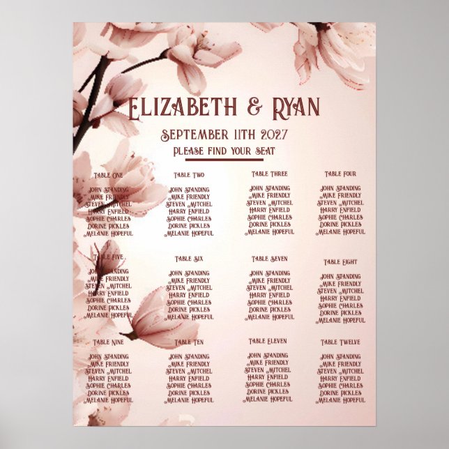 Blossoming Romance: A Full Floral Wedding Theme Poster (Front)