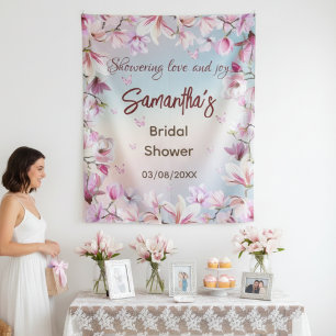 Blossoming Romance - Bridal Shower Backdrop Tapestry