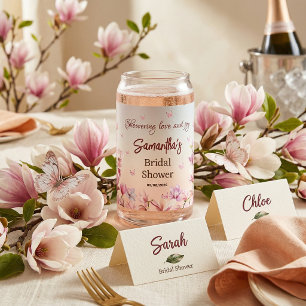 Blossoming Romance - Bridal Shower Can Glass