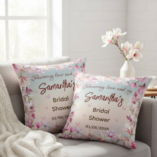 Blossoming Romance - Bridal Shower Throw Pillow