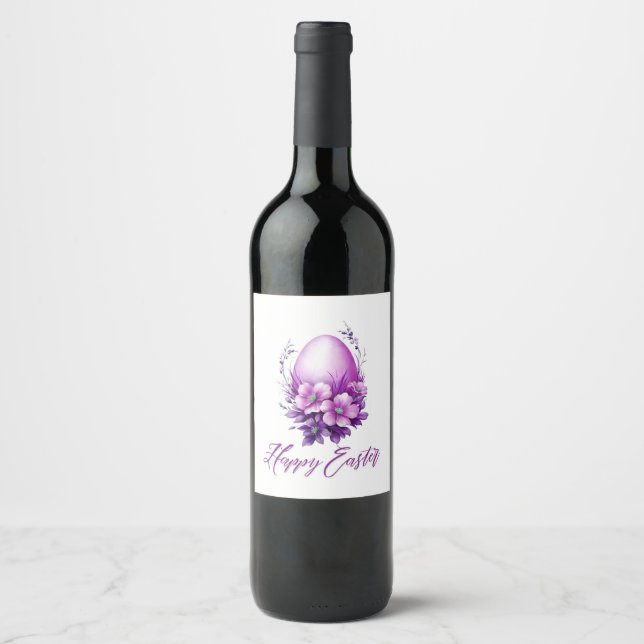 Blossoming Rose Easter Egg Wine Label (Front)