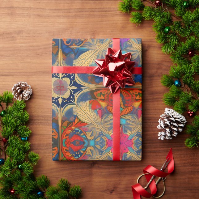 Blossoming Serenity: Ethereal Pink Fantasy Art Wrapping Paper (Holiday Gift)