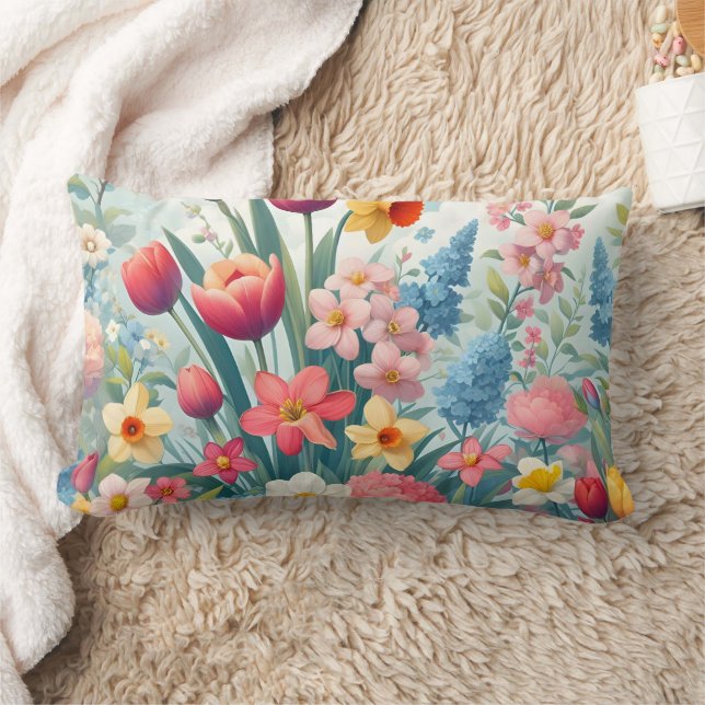 Blossoming Spring Flower Pillow (Blanket)
