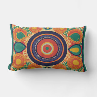 Blossoming Square Harmony Record Cover Lumbar Pillow