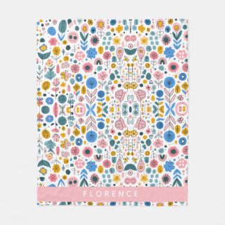 Blossoming Tales Personalized Name Blanket