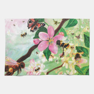Blossoming Trees for Bees and Other Pollinators Kitchen Towel