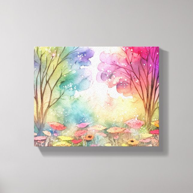  Blossoming Trees in a Field of Flowers Canvas Print (Front)