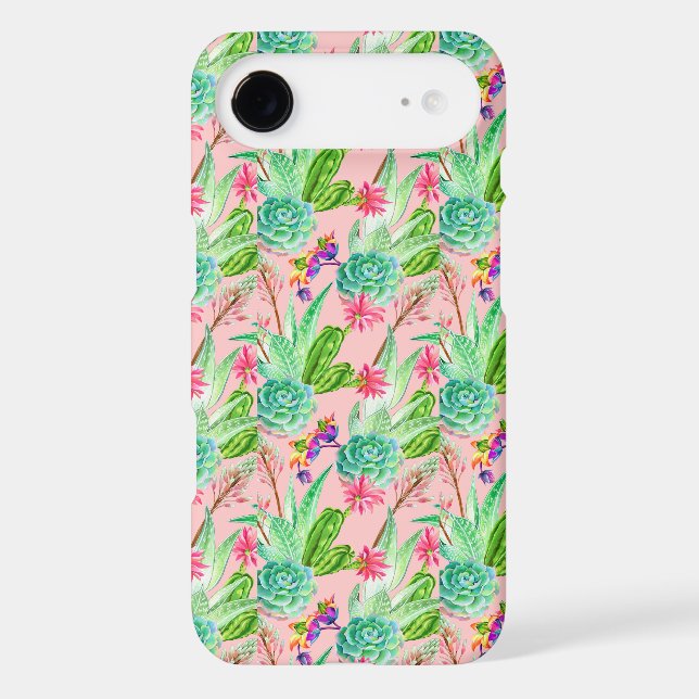 Blossoming Watercolor Succulents Pattern Case-Mate Samsung Galaxy Case (Back)