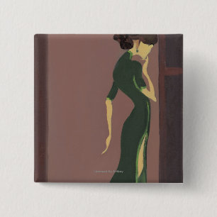 Blossoming Youth No.7 2 Inch Square Button