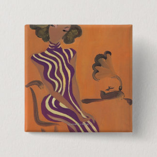 Blossoming Youth No.8 2 Inch Square Button