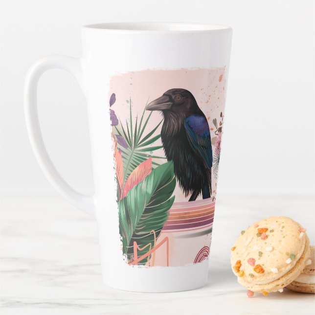 BlossomRaven in Tropical Garden Latte Mug (In Situ)