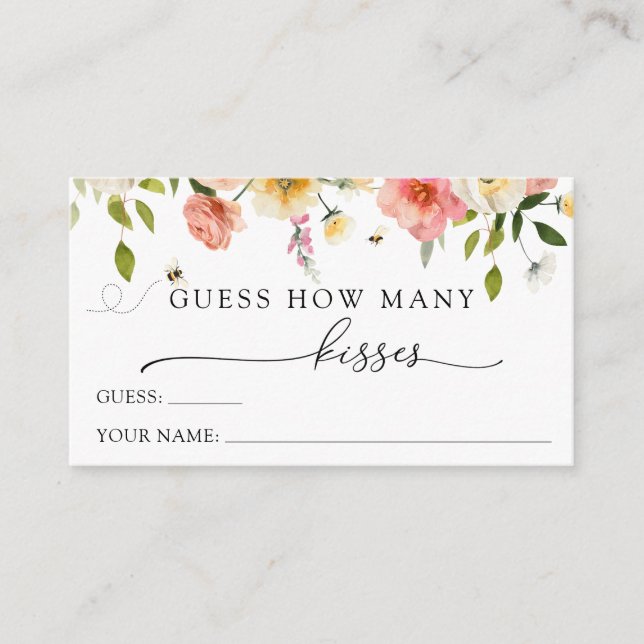 Blossoms and Bees Guess How Many Kisses  Enclosure Card (Front)