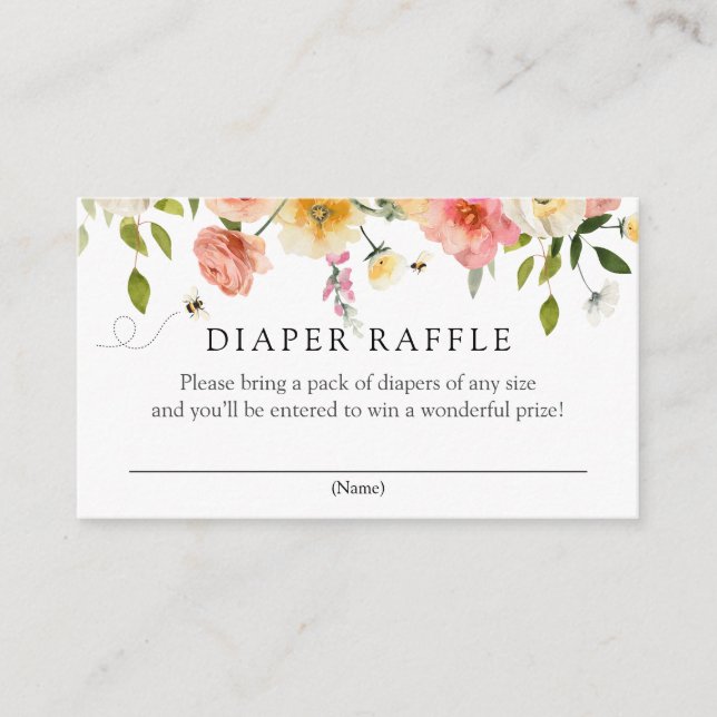 Blossoms and Honey Diaper Raffle insert card (Front)
